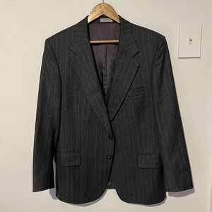 Vintage Wm. H.‎ Leishman Wool Blazer Pinstripes Jacket Size 42 Made in Canada